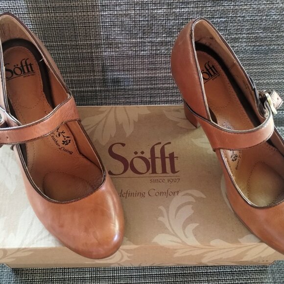 Sofft Shoe Miranda Leather Heels in Brown Size 8 - Picture 2 of 5